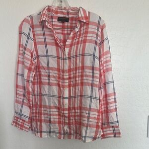 Banana republic‎ women’s XS viscose pink white flannel lightweight soft casual